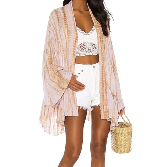 Free People Sasha Kimono Belted Gauzy Top, Lavender Tan, XS/S - Picture 13 of 13